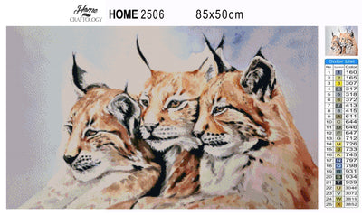Three Feline Cats - Premium Diamond Painting Kit