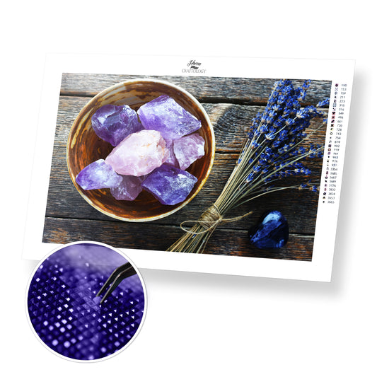 Purple and Pink Crystals - Premium Diamond Painting Kit