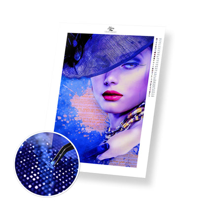 Woman in a Fancy Hat - Premium Diamond Painting Kit