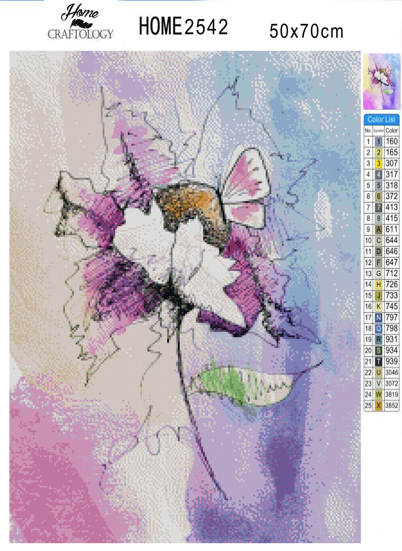 Flower Watercolor - Premium Diamond Painting Kit