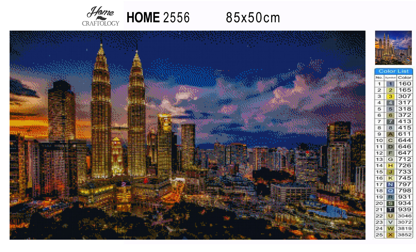 Malaysia Skyline - Premium Diamond Painting Kit