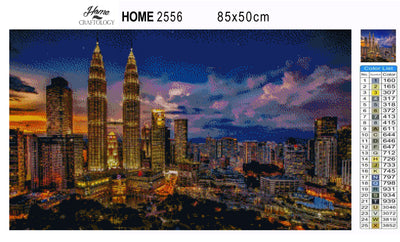Malaysia Skyline - Premium Diamond Painting Kit