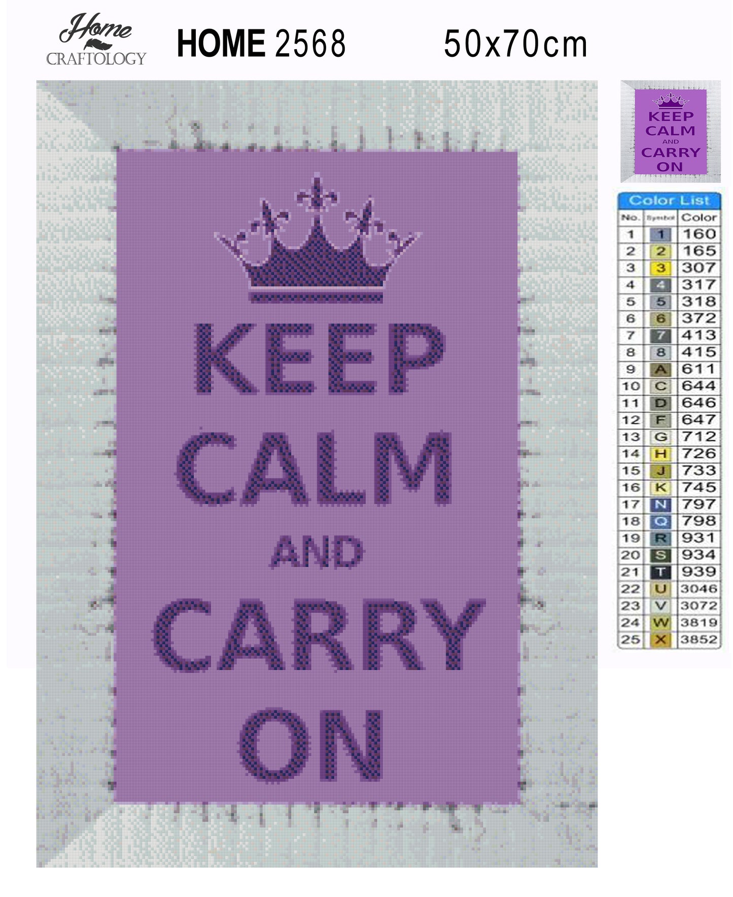 Keep Calm and Carry On - Premium Diamond Painting Kit