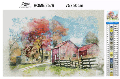 House with Barn - Premium Diamond Painting Kit