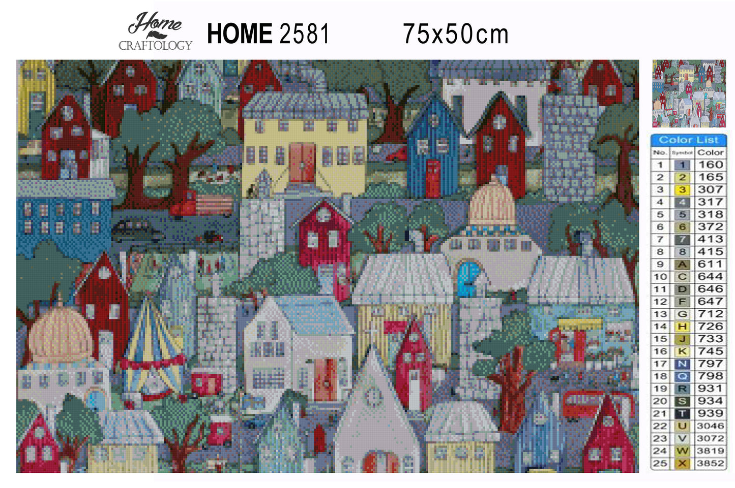 Row of Houses - Premium Diamond Painting Kit