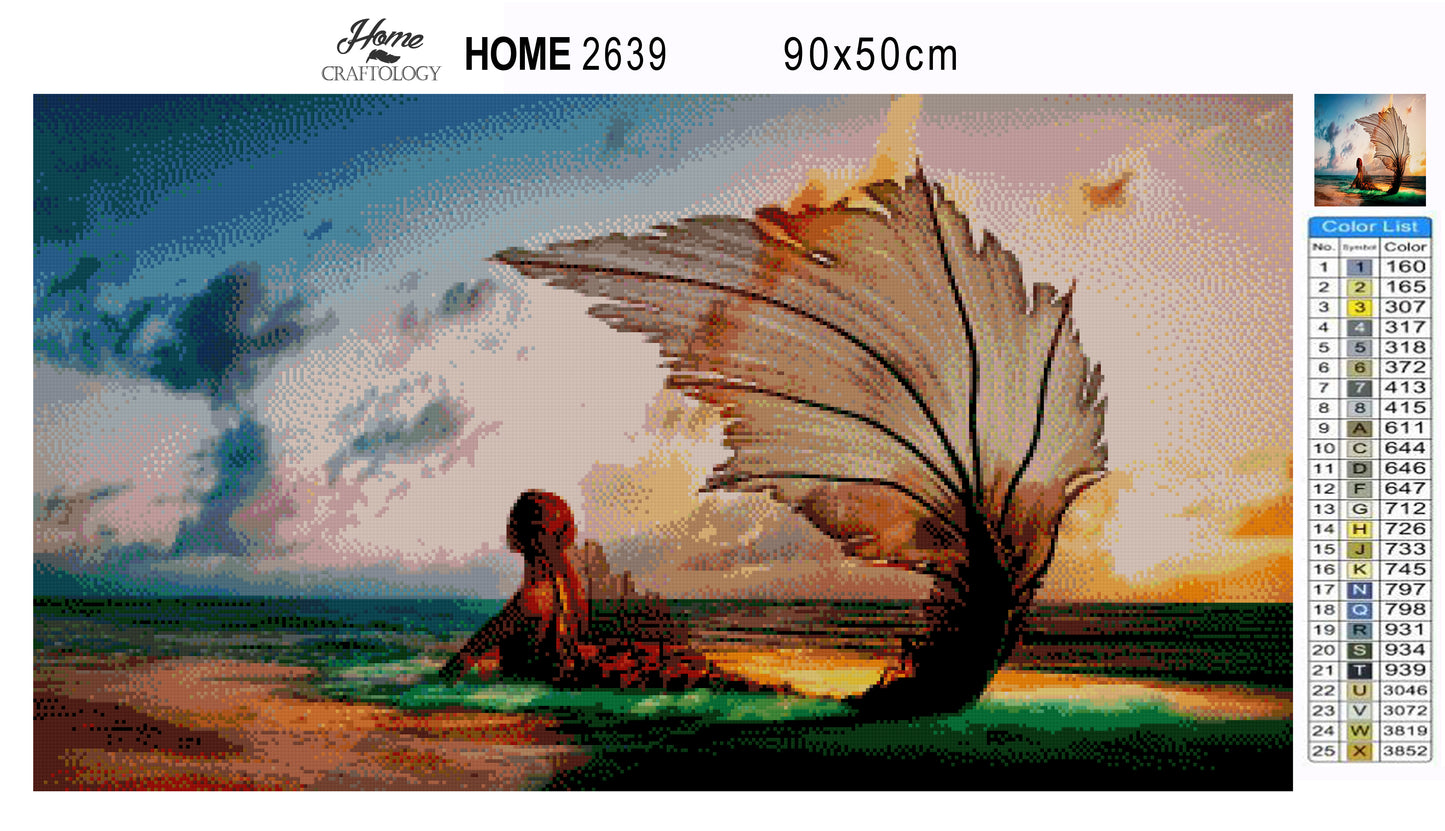 Mermaid and Sunset - Premium Diamond Painting Kit