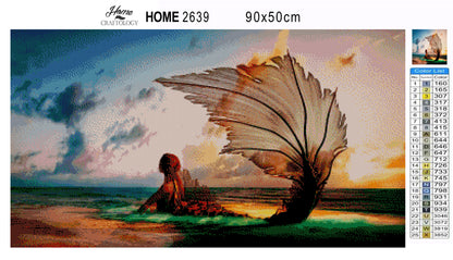 Mermaid and Sunset - Premium Diamond Painting Kit