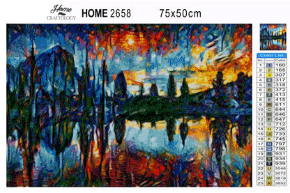 Lake Abstract - Premium Diamond Painting Kit