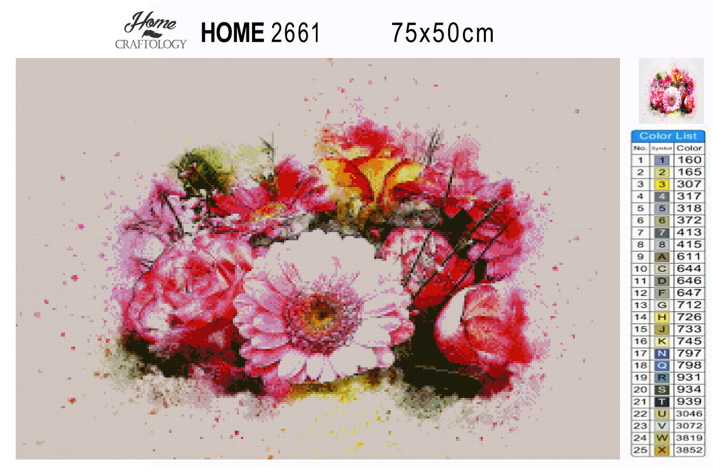 Mixture of Pink Flowers - Premium Diamond Painting Kit