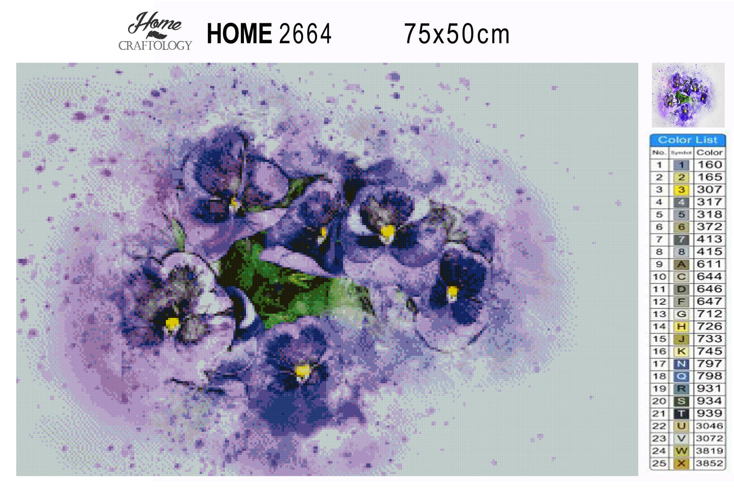 Purple Flowers - Premium Diamond Painting Kit