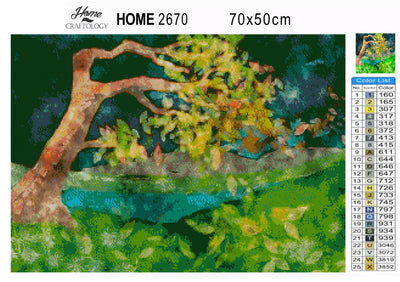 Watercolor Tree Painting - Premium Diamond Painting Kit