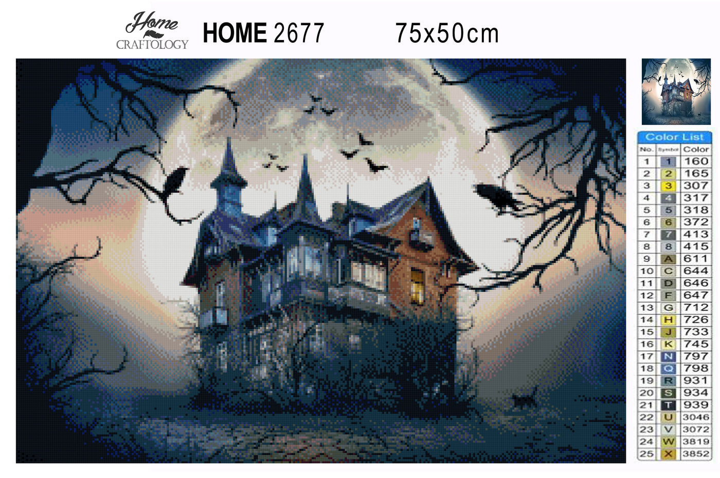 Scary Haunted House - Premium Diamond Painting Kit