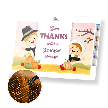 Give Thanks with a Grateful Heart - Premium Diamond Painting Kit