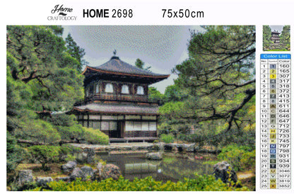 Ginkaku-ji Temple - Premium Diamond Painting Kit