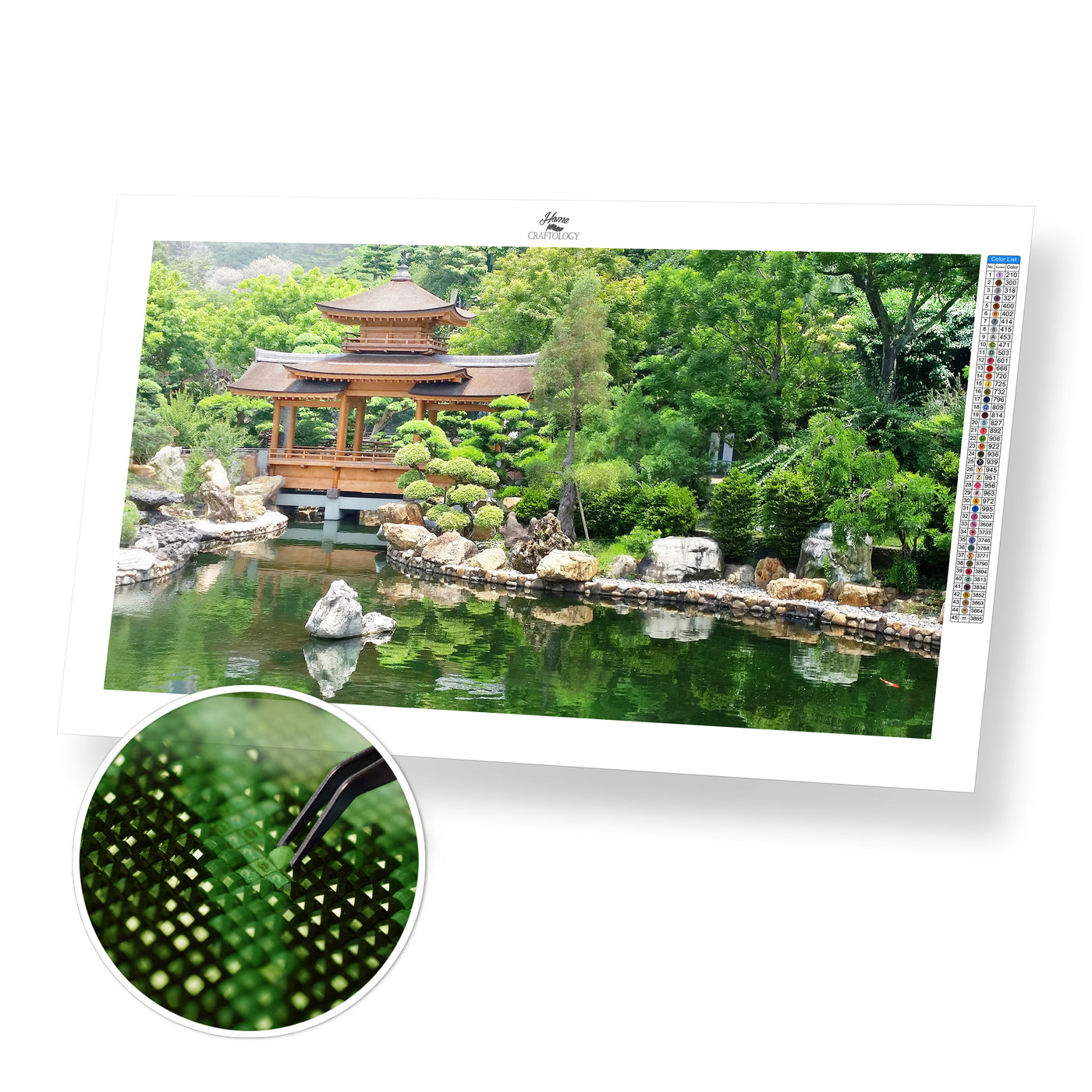 Japanese Garden with Pond - Premium Diamond Painting Kit