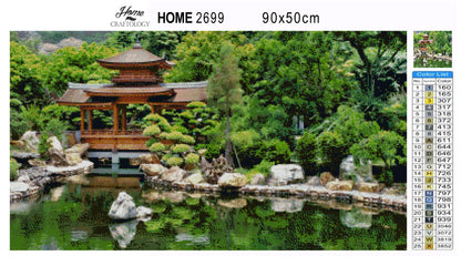 Japanese Garden with Pond - Premium Diamond Painting Kit