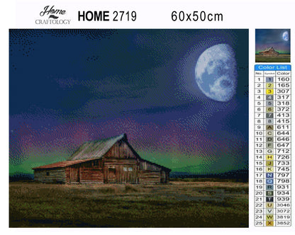 Cabin at night - Premium Diamond Painting Kit