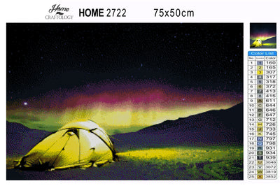 Camping under the Northern Lights - Premium Diamond Painting Kit