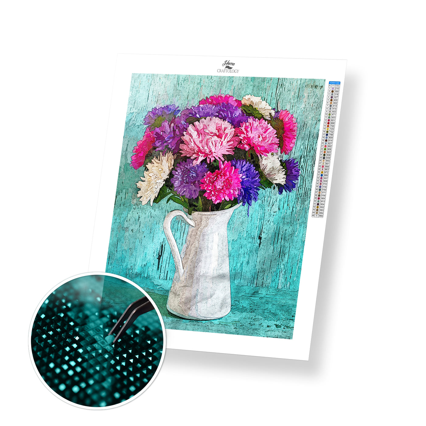 Flower Painting in a Vase - Premium Diamond Painting Kit