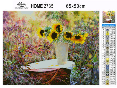 Sunflowers in a Vase - Premium Diamond Painting Kit