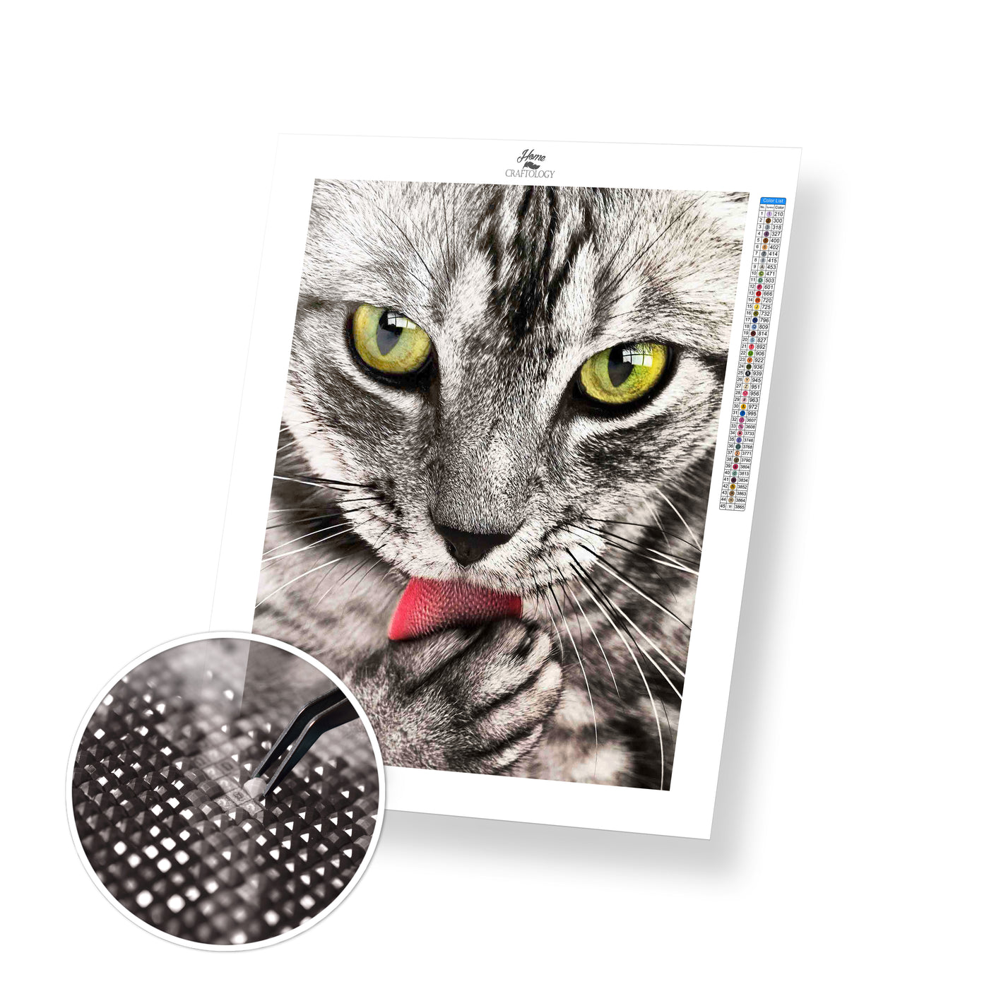 Cat Licking Paw - Premium Diamond Painting Kit