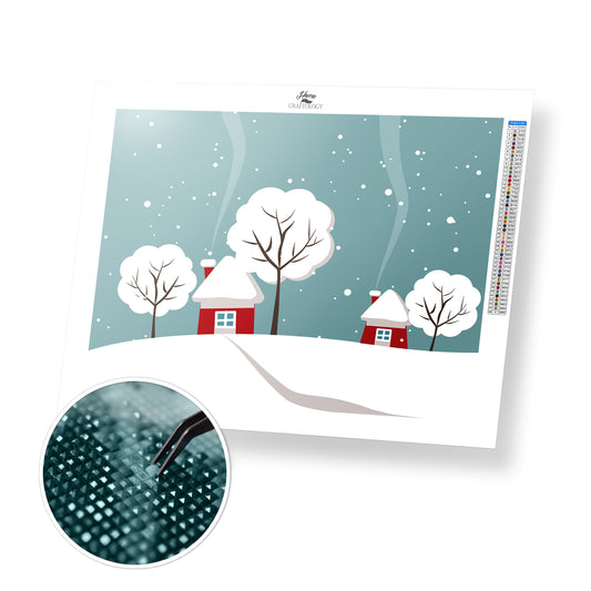 Houses in Winter - Premium Diamond Painting Kit