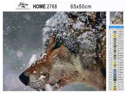 Wolf with Green Eyes - Premium Diamond Painting Kit