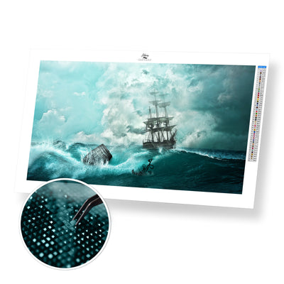 Ship During a Storm - Premium Diamond Painting Kit
