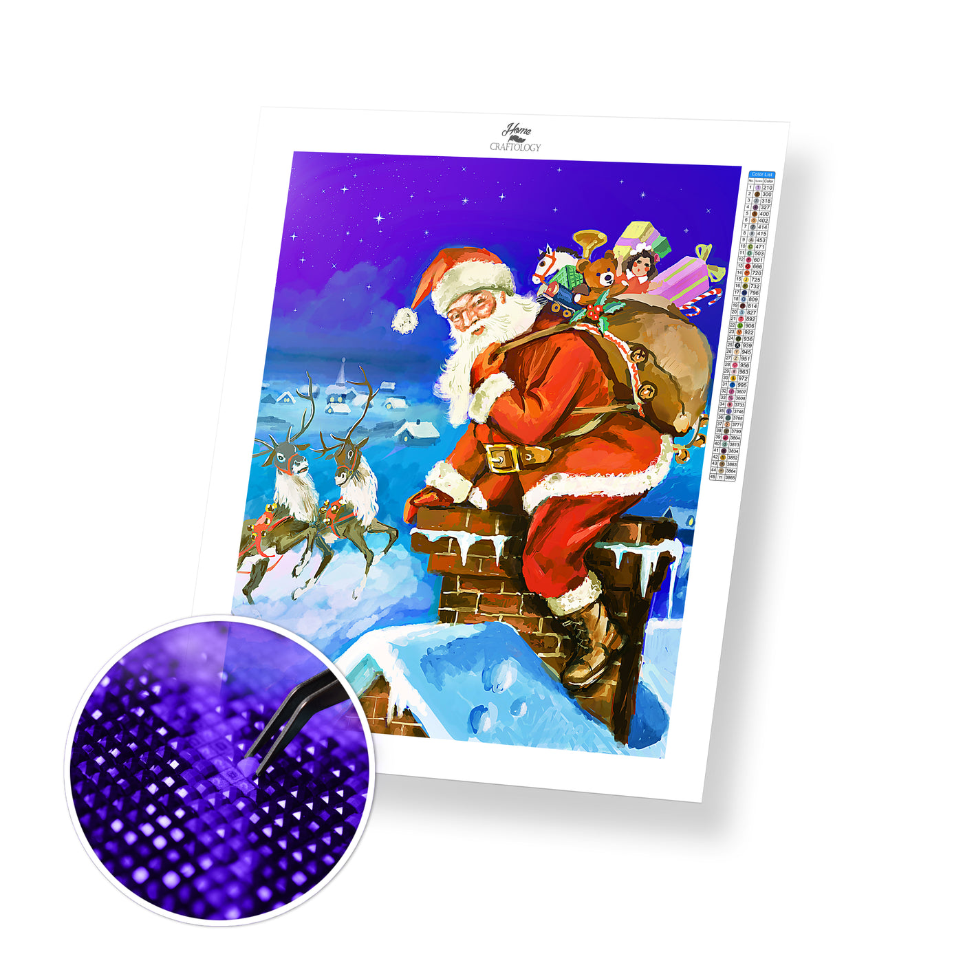Santa on the Chimney - Premium Diamond Painting Kit