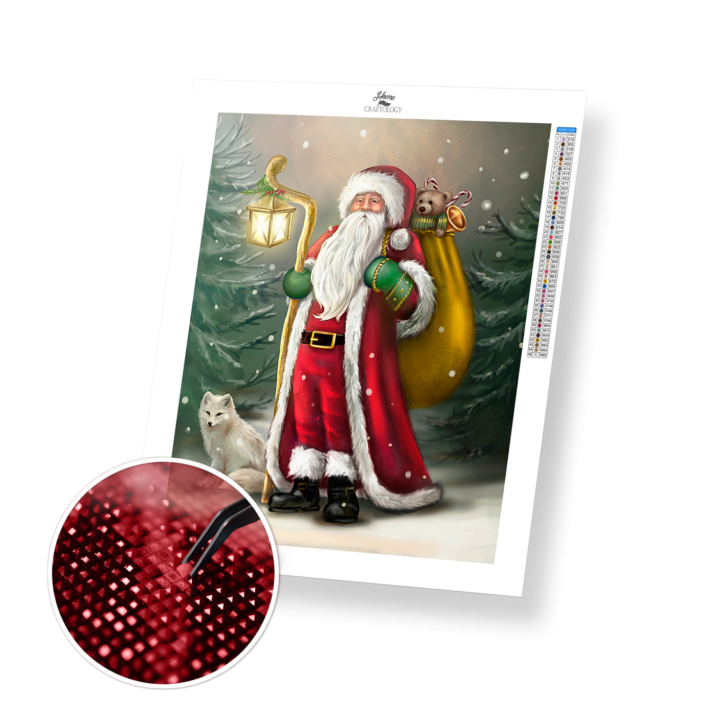 Santa Walking at Night - Premium Diamond Painting Kit