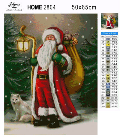 Santa Walking at Night - Premium Diamond Painting Kit