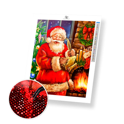 Santa with His List - Premium Diamond Painting Kit