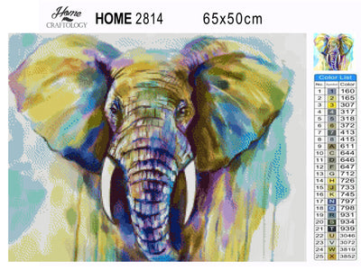 Big-Eared Elephant - Premium Diamond Painting Kit