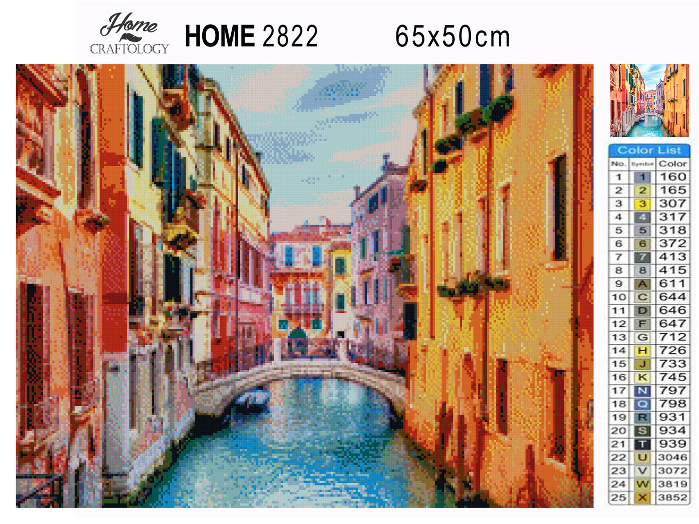 Houses Along Venice Canal - Premium Diamond Painting Kit
