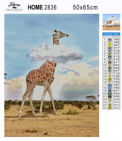 Giraffe on Clouds - Premium Diamond Painting Kit