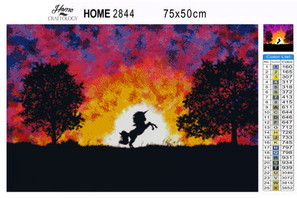 Unicorn Sunset - Premium Diamond Painting Kit