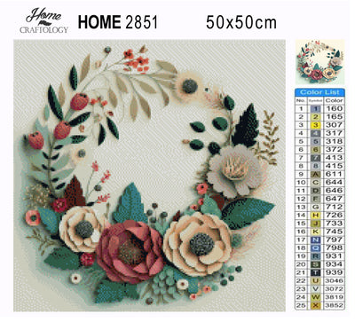 Flower Wreath - Premium Diamond Painting Kit