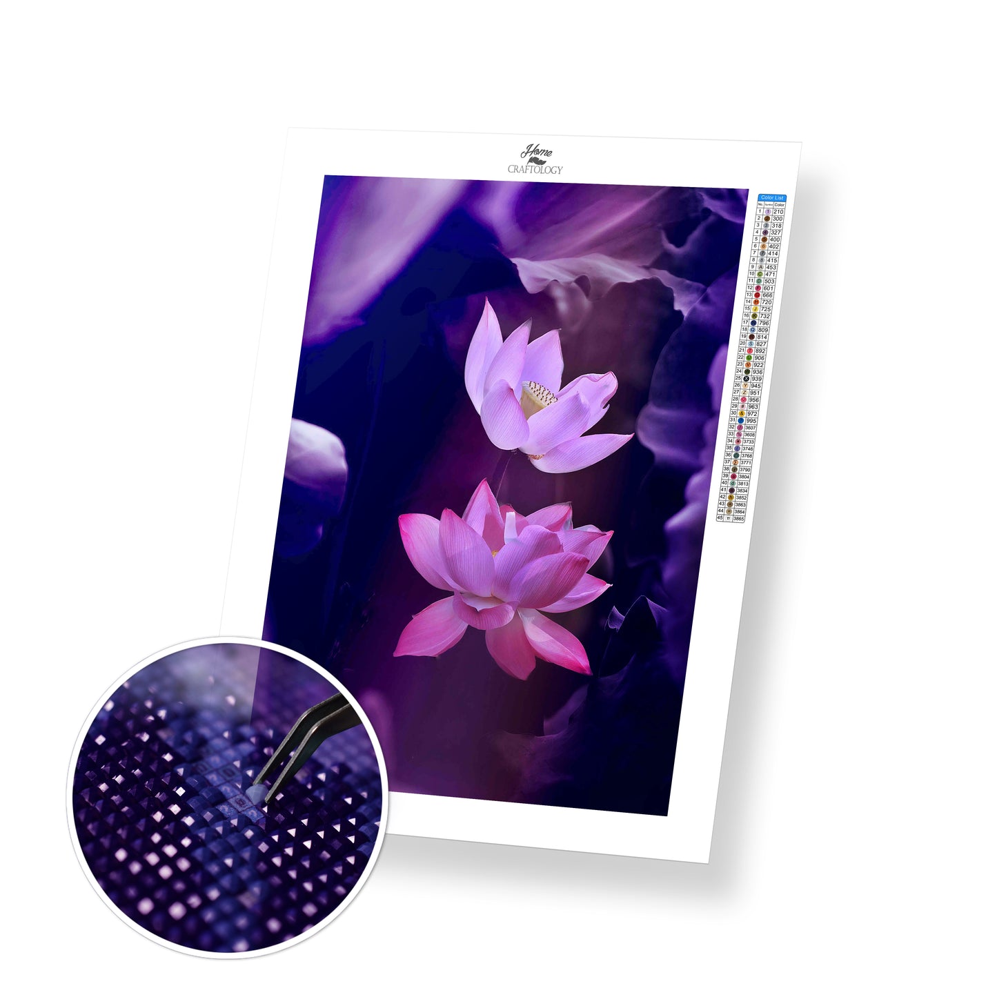 Bright Lotus Flower - Premium Diamond Painting Kit