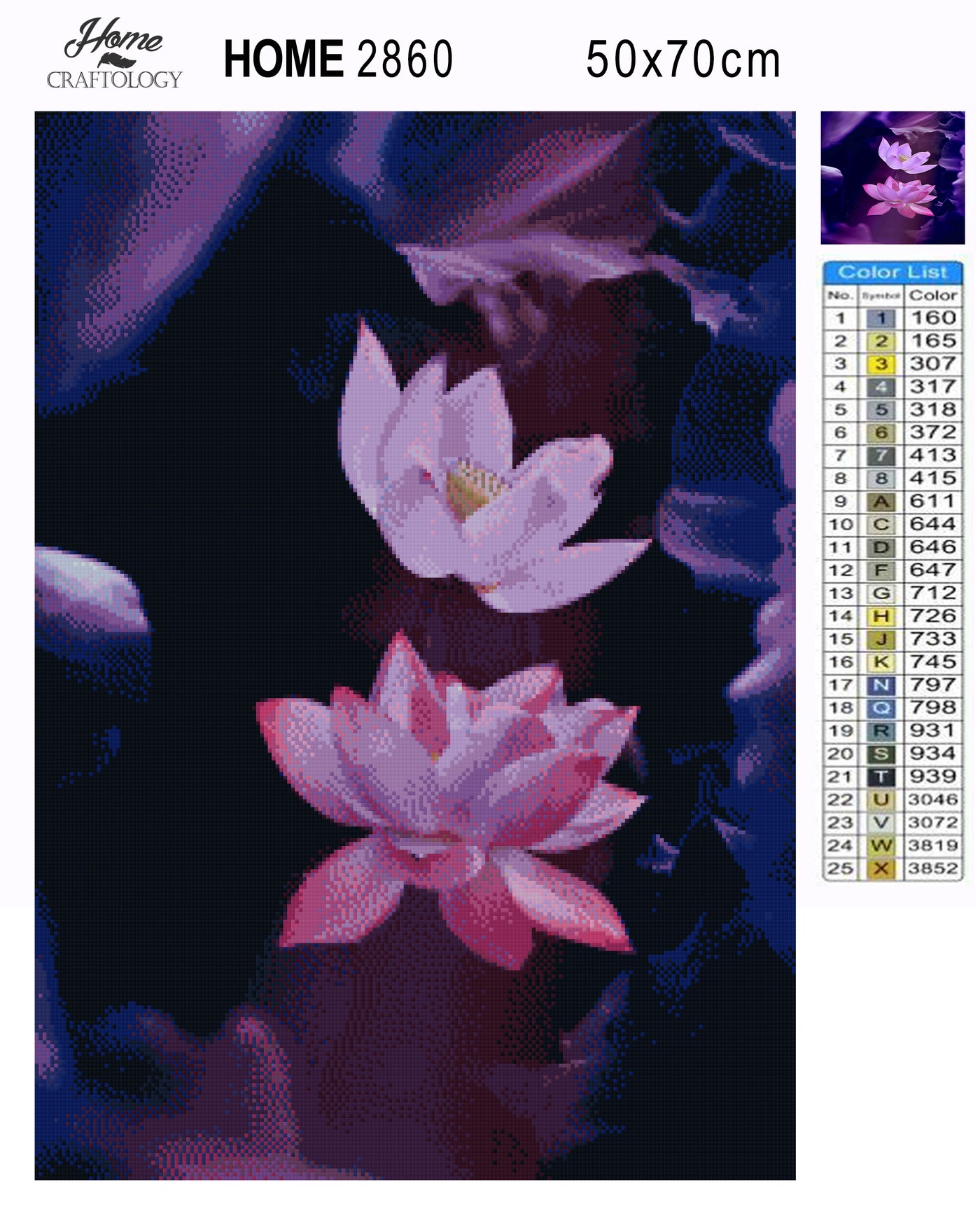 Bright Lotus Flower - Premium Diamond Painting Kit