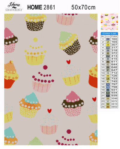 Cupcake Wallpaper - Premium Diamond Painting Kit