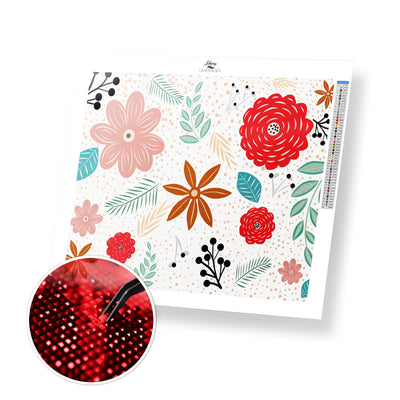 Cute Flower Wallpaper - Premium Diamond Painting Kit