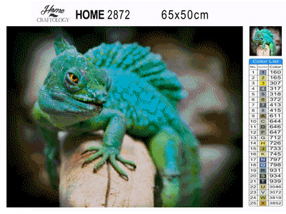 Green Chameleon - Premium Diamond Painting Kit