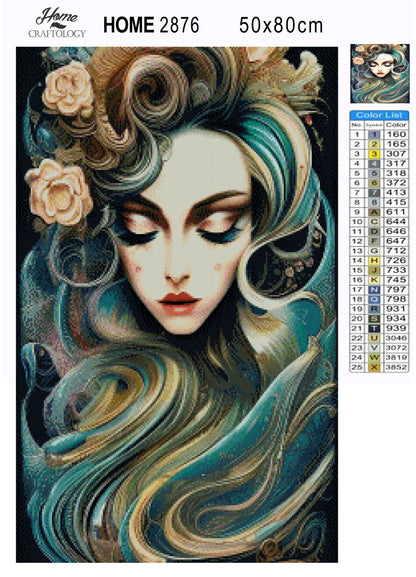 Beautiful Woman - Premium Diamond Painting Kit