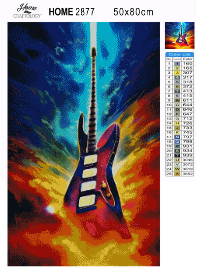 Colorful Electric Guitar - Premium Diamond Painting Kit