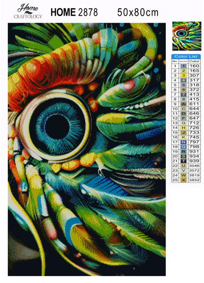 Eye and Feathers - Premium Diamond Painting Kit