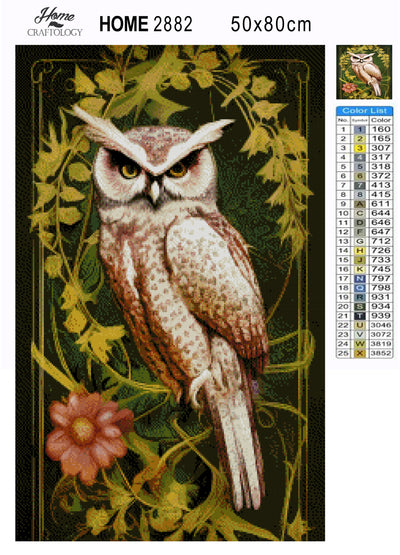 Owl and Flower - Premium Diamond Painting Kit