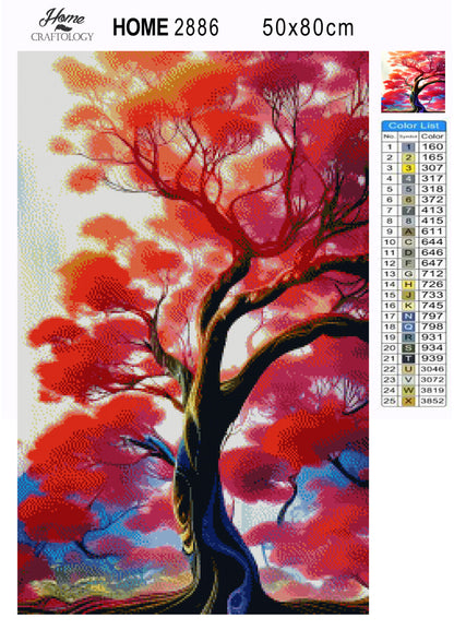 Tall Autumn Tree - Premium Diamond Painting Kit