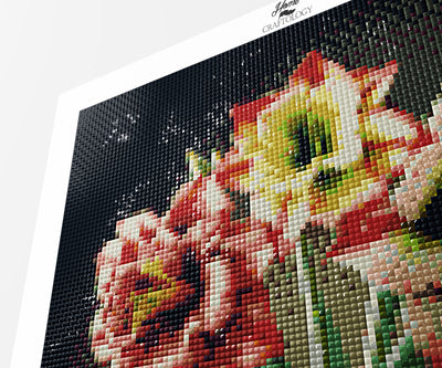 Amaryllis in a White Vase - Premium Diamond Painting Kit