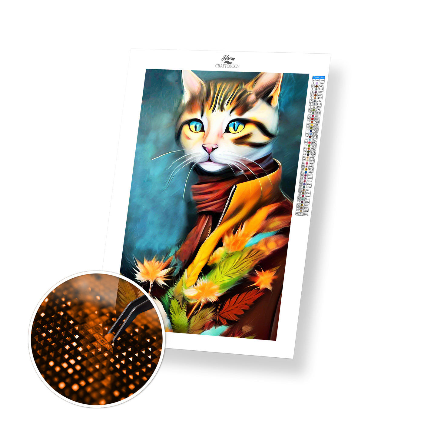 Cat in Autumn - Premium Diamond Painting Kit