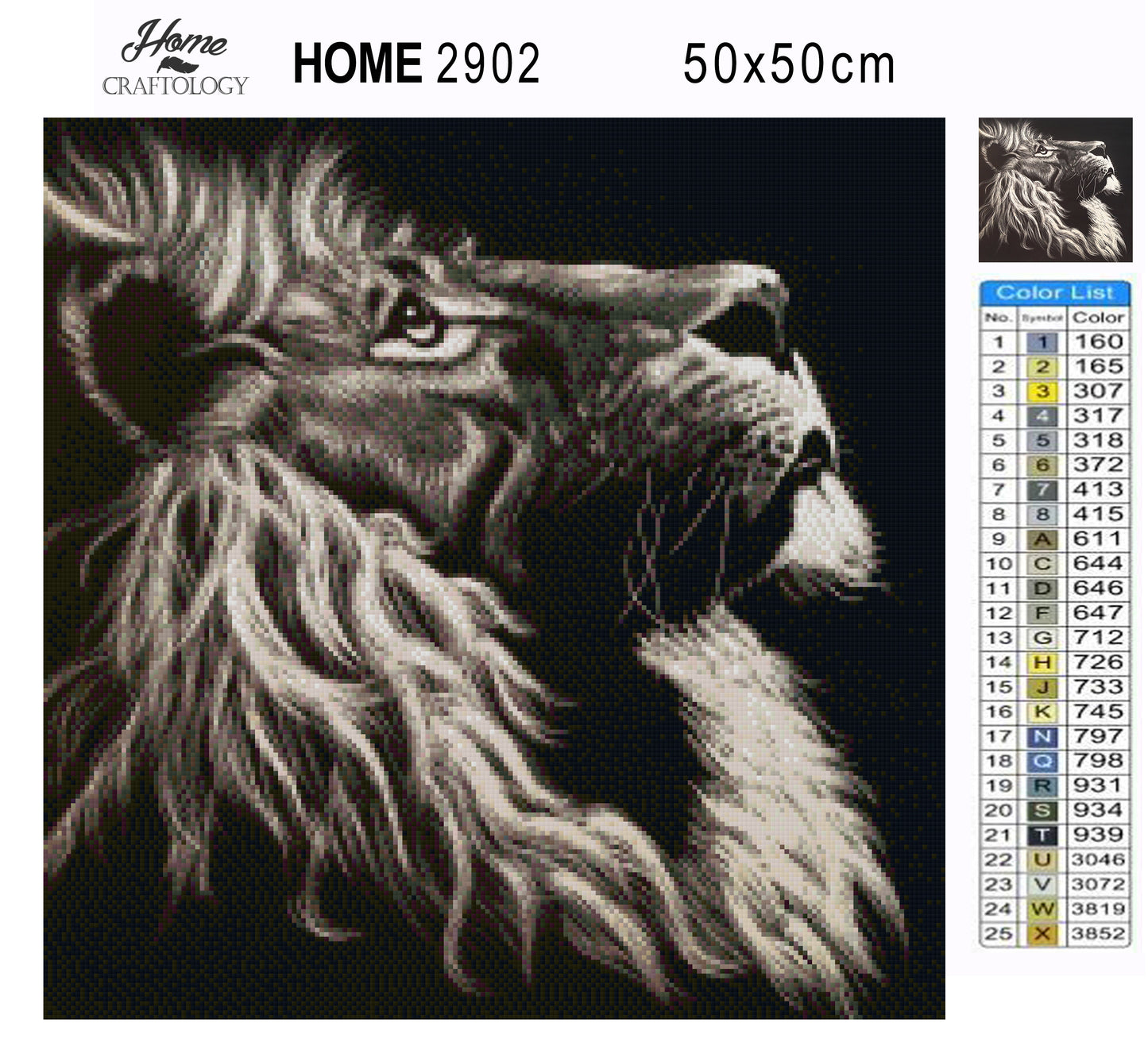 Black and White Lion - Premium Diamond Painting Kit